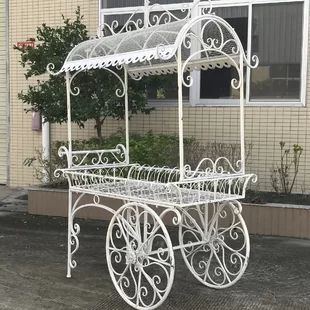 Cart Plant Stand, Fabrikasi Logam, Flower Carts, Fabrication Design, Wooden Cart, Iron Plant Stand, Plant Stands Outdoor, Garden Cart, Flower Cart