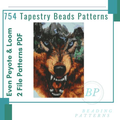 Wolf Tapestry, Beaded Tapestry, Tapestry Pattern, Motifs Perler, Brick Stitch Pattern, Loom Pattern, Bead Loom Patterns, Beaded Jewelry Patterns, Letter Beads