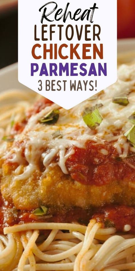 Have leftover chicken parmesan on hand from your favorite restaurant? Learn How To Reheat Chicken Parmesan using your air fryer (or Ninja Foodi), oven, or microwave to bring them back to life, tasting good as new in no time! Make it taste just like Olive Garden or Maggiano's all over again! Oven Parmesan Chicken, Chicken Parmesean, Oven Air Fryer, Reheat Chicken, Chicken Snacks, Dinner Leftovers, Parmesan Crusted Chicken, Baked Chicken Parmesan, Easy Holiday Recipes