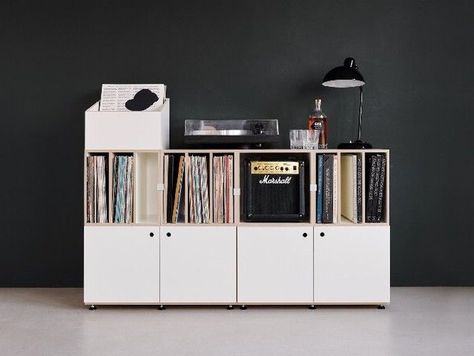 stocubo on Instagram: "Hey vinyl lovers! How do YOU store your records? Do you prefer them alphabetically, by genre, or randomly? ⁠ ⁠ We want to hear from you! Let us know in the comments! 👂🎶⁠ ⁠ ⁠ #vinylshelf #recordcollectors #vinylberlin #interior #organization #stocubo" Lp Shelf, Lp Regal, Vinyl Shelf, Record Rack, Changing Unit, Record Shelf, Minimalist Shelves, Structure And Function, Black Sideboard