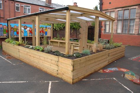 Outside Classroom, School Outdoor Classroom, School Outdoor Area, Kids Garden Play Area, Forest Classroom, Playground Surface, School Playground Equipment, Preschool Garden, Staff Meeting