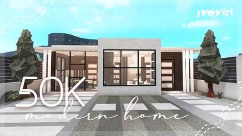 BloxburgBuilds, BloxburgSpeedbuild, BloxburgHouse, BloxburgModern, RobloxBuilds, RobloxHomeDesign, RobloxSpeedbuild MinimalistHome CozyLiving MinimalistDecor TinyHome 50k Bloxburg House, Modern Home Exterior, Different Types Of Houses, Modern Family Home, Home Exterior, Sims House, Low Budget, Types Of Houses, Modern Family