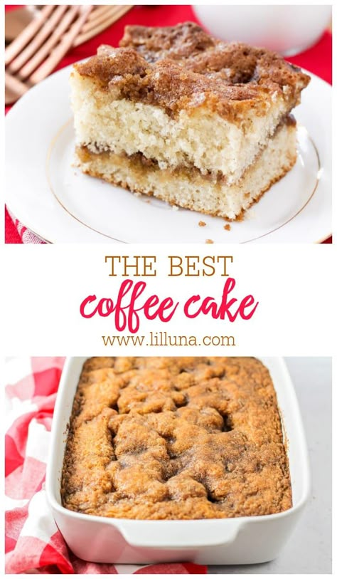 With 5 minutes of prep, this crowd favorite homemade Coffee Cake is a delicious go-to for any breakfast, brunch, or celebration! #easycoffeecake #coffeecake #bestcoffeecake #coffeecakerecipe #quickcoffeecake Coffee Cake Using Yellow Cake, Box Cake Mix Coffee Cake, Best Coffee Cake Recipes, Best Coffee Cake, Buttermilk Coffee Cake, Homemade Coffee Cake, Crumb Cakes, Breakfast Cakes, Coffee Cake Recipes Easy