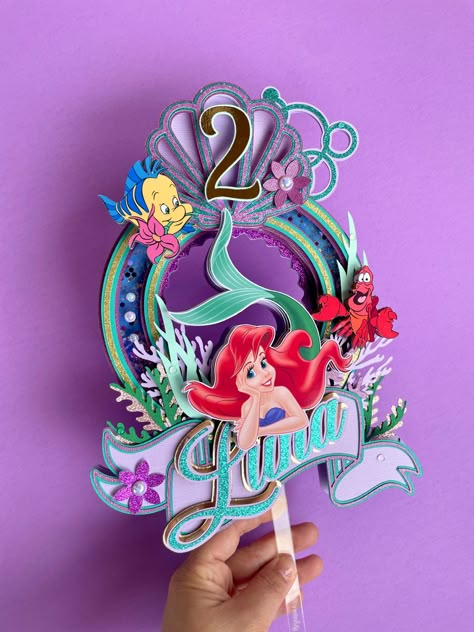 Ariel Cake Toppers, Little Mermaid Cake Topper, Ariel Cake, Little Mermaid Cake, Little Mermaid Cakes, Birthday Package, Mermaid Birthday Cakes, Mermaid Theme Birthday Party, 3d Cake Toppers