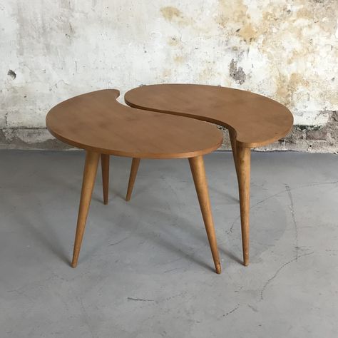 Kidney Shaped Coffee Table, Coffee Table And Side Table Set, Wooden Cafe, Side Table Set, Wooden Bed Design, Centre Table, Oak Coffee Table, Contemporary Table, Diy Coffee Table