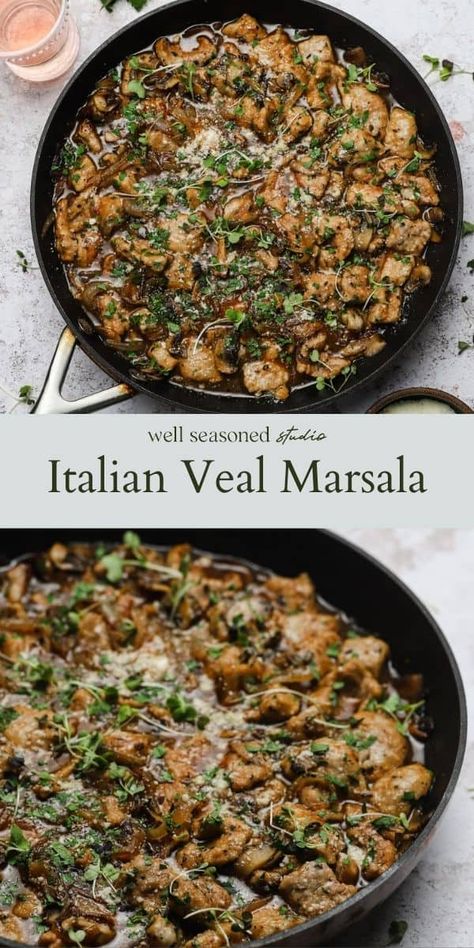 Veal Italian Recipes, Veal With Mushrooms, Veal Scallopini Recipes Marsala Sauce, Veal Scallopini Recipes Mushrooms, Veal Dinner Ideas, Keto Veal Cutlet Recipes, Stuffed Veal Cutlet Recipes, Veal Recipes Easy, Italian Veal Recipes