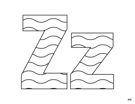 Letter Z Coloring Pages - 15 FREE Pages | Printabulls Z Coloring Pages, Joseph Murphy, Preschool Coloring Pages, Free Printable Letters, Alphabet Coloring Pages, Doodle Coloring, Upper And Lowercase Letters, Alphabet Coloring, Letter Z