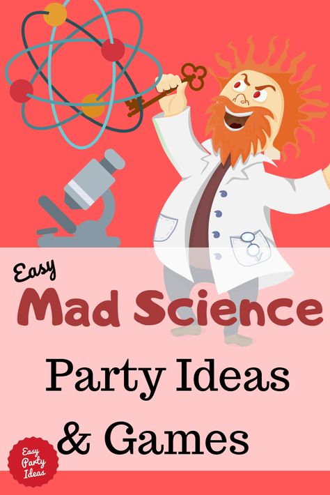 Science Party Ideas, Science Party Games, Science Party Favors, Science Games For Kids, Science Themed Party, Mad Scientist Lab, Mad Scientist Halloween, Mad Scientist Birthday, Scientist Birthday Party