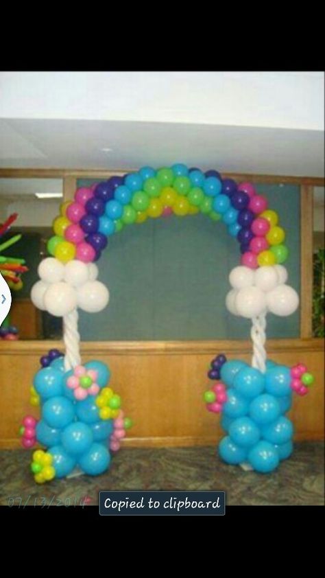 So cute Animal Balloon Columns, Balloon Archway, Rainbow Balloon Arch, Decoration Buffet, Balloon Tower, Deco Ballon, My Little Pony Party, Balloon Display, Balloon Arrangements