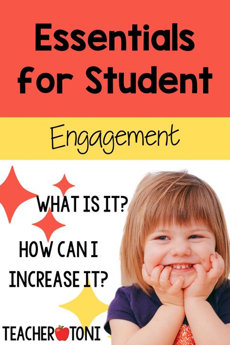 Are your students engaged? How can you tell? How can you make them more engaged? Here are five concrete, actionable strategies you can start using today in YOUR classroom. #engagement #primary #kindergarten #teaching #whatisengagement Sight Word Songs, Student Engagement Strategies, Classroom Engagement, Classroom Management Elementary, Rainbow Words, First Grade Lessons, Creative Teaching Ideas, Classroom Management Ideas, Teaching Techniques