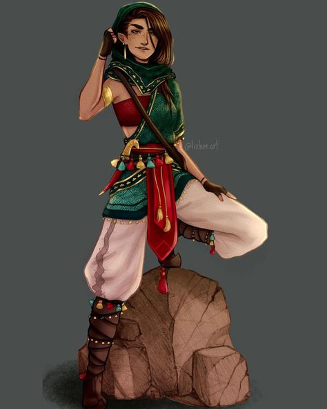 Dnd Monk Female, Rogue Dnd Outfit, Rogue Clothes, Rouge Outfits Dnd, Dnd Desert Character, Dnd Rogue Outfit, Desert Outfit Fantasy, Dnd Outfits Inspiration, Phantom Rogue