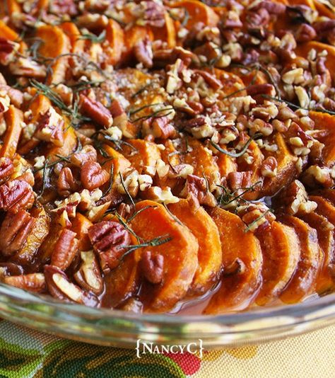 Maple Pecan Sweet Potatoes, Scalloped Sweet Potatoes, Hamburger And Potatoes, Maple Sweet Potatoes, Sweet Potato Pecan, Slow Cooker Sweet Potatoes, Yam Or Sweet Potato, Sweet Potato Slices, Sweet Potato Recipes Casserole