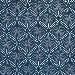 Layla Art Deco Wallpaper Navy Blue GranDeco GV3103 World of Wallpaper USA Navy White And Gold Wallpaper, Light Blue Art Deco Wallpaper, Navy Blue Entryway, Wallpaper Usa, White And Gold Wallpaper, Office Refresh, Navy Bedroom, Art Deco Kitchen, Deco Wallpaper