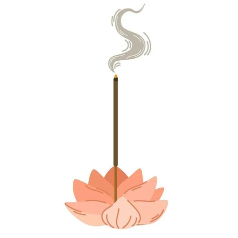 Incense sticks for aromatherapy with a pleasant smell on a special stand-holder in the shape of a Lotus flower. Meditation Item. Hand draw vector illustration. Meditation Drawing Illustrations, Incense Drawing, Lotus Illustration, Flower Meditation, Draw Vector, Hand Drawn Vector Illustrations, Hand Draw, Hand Drawn Vector, Incense Sticks