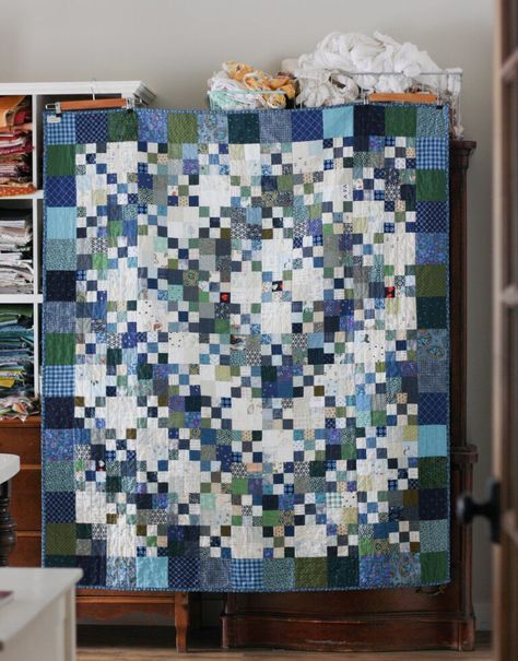 Nine Patch Quilts, Patch Ideas, Elephant Quilt, Plus Quilt, Postage Stamp Quilt, Irish Chain Quilt, 9 Patch Quilt, Two Color Quilts, Cross Quilt