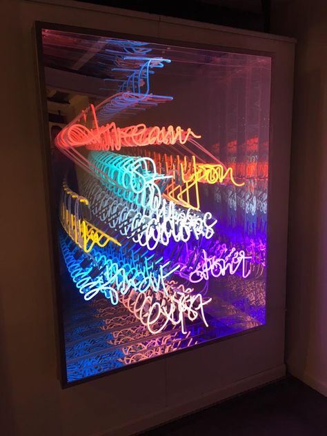 Infinity Mirror, Art Installations, Neon Art, Light Art, Concept Store, Neon Signs, Neon, Interior Design, Mirror