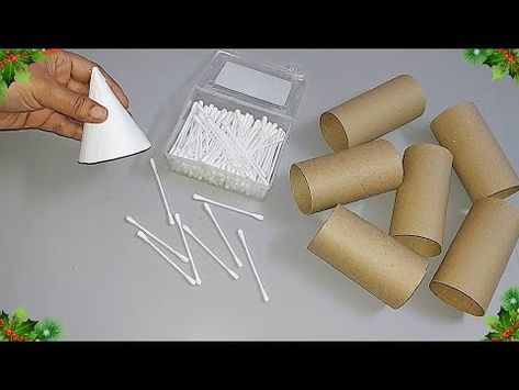 (377) Beautiful Craft made from waste Empty rolls & Cotton Ear Buds | DIY Best out waste craft idea - YouTube Wealth Out Of Waste Craft, Wealth Out Of Waste, Ear Buds, Crafts To Make, Rolls