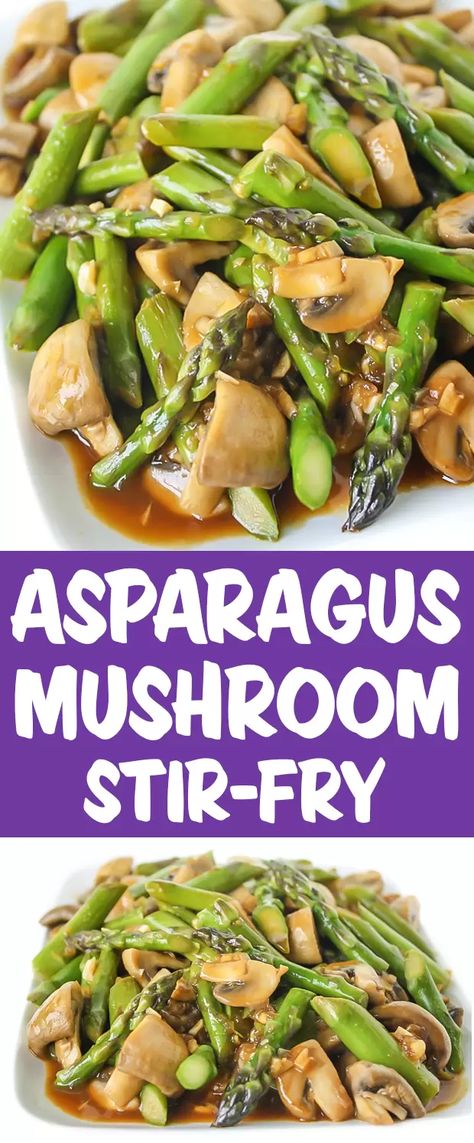 Asparagus & Mushroom Stir-Fry | The Garden Grazer Mushroom Asparagus, Asparagus Mushroom, Asparagus Chicken, Easy Asparagus, Asparagus Stir Fry, Meals Vegan, Mushroom Stir Fry, Asparagus And Mushrooms, Cheap Clean Eating