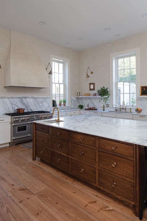 Kitchens Reclaimed Kitchen Island, Kitchen No Uppers, Kitchen Without Upper Cabinets, Kitchen No Upper Cabinets, Style Kitchen Island, Walnut Kitchen Island, Round Kitchen Island, Reclaimed Kitchen, No Upper Cabinets