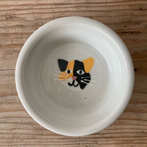 Cat Pottery Painting, Pottery Painting Ideas Easy, Recycle Cardboard Box, Painting Pottery, Colorful Hairstyles, Painted Pot, Bowl Ideas, Color Me Mine, Cat Dishes