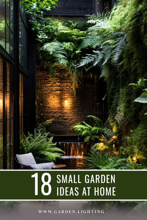 Looking to green up your home? Explore these 18 small garden ideas that are perfect for compact spaces, bringing beauty and nature indoors or outdoors. Courtyard Lighting Ideas, Small Garden With Conservatory, Small Garden Courtyard Ideas Water Features, Small Indoor Courtyard, Small Space Japanese Garden, Small Green Courtyard, How To Start A Small Garden Patio, Indoor Courtyard, Small Courtyard Gardens