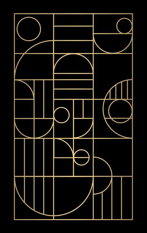 Jali Patterns Modern, Mid Century Modern Quilt Patterns, Art Deco Pattern Geometric Design, Mid Century Modern Art Diy, Luxury Pattern Design, Modern Art Deco Pattern, Mid Century Patterns, Black And Gold Pattern, Mid Century Modern Art Deco