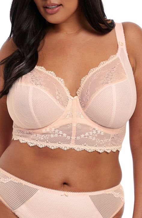 Elomi Charley Longline Full Figure Underwire Bra | Nordstrom Best Plus Size Bras, Stretch Lace Top, Lifestyle Quotes, Lace Body, Longline Bra, Ballet Pink, Everyday Bra, Plus Size Bra, Support Bras