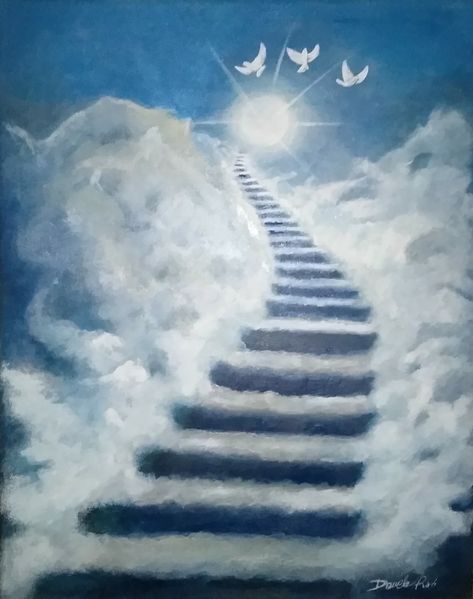 Stairway To Heaven Drawing, Heaven Drawing, Stairs To Heaven, Stairway To Heaven, To Heaven, Life Art, Stairs, Abstract Artwork, Drawings