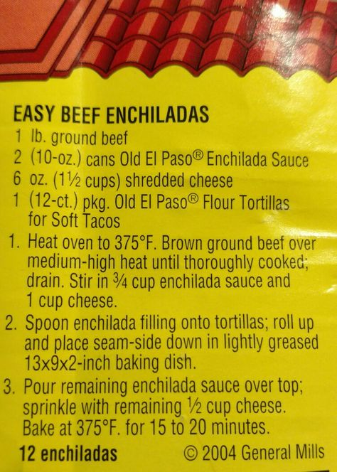 Old El Paso Beef Enchilada Recipe Easy Beef Enchiladas Old El Paso, Easy Enchiritos, Old El Paso Chicken Enchiladas, How To Make Beef Enchiladas, Oven Enchiladas Beef, Beef Enchalidas Recipes, Old El Paso Enchiladas Beef, Homemade Enchiladas Beef, Old El Paso Recipes