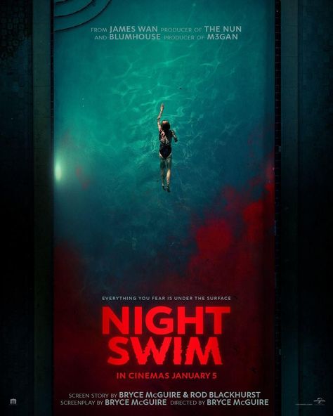 Swim 2024, Pool At Night, Night Swim, Night Swimming, Batman Begins, Under The Surface, Aubrey Plaza, Jason Statham, Early Retirement