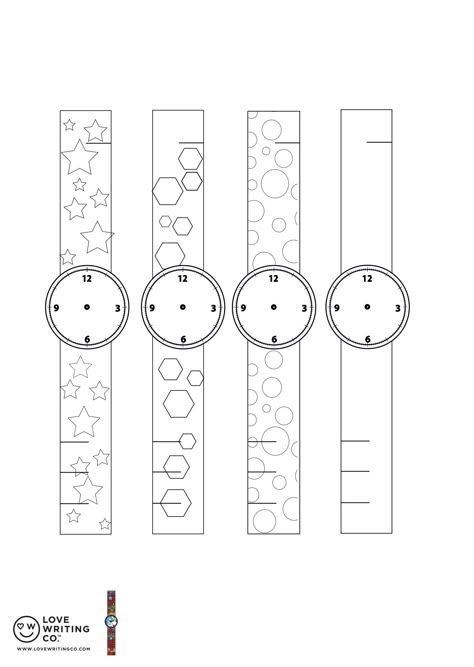 Watch Craft, Watch Template, Clock Craft For Kindergarten, Clock Art And Craft For Preschool, Clock Hands Printable, Clock For School Project, Clock Learning For Kids, Alphabet Practice Sheets, New Year's Eve Activities