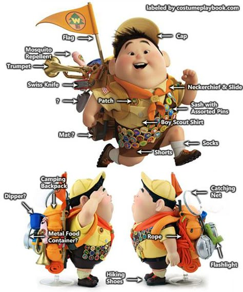 Up Movie Costume Ideas, Up Cosplay, Kevin And Russell Costume Diy, Russel Up Costume Diy, Russel Halloween Costume, Up Movie Costume, Russell From Up Costume, Russel From Up Costume Diy, Up Costume Ideas