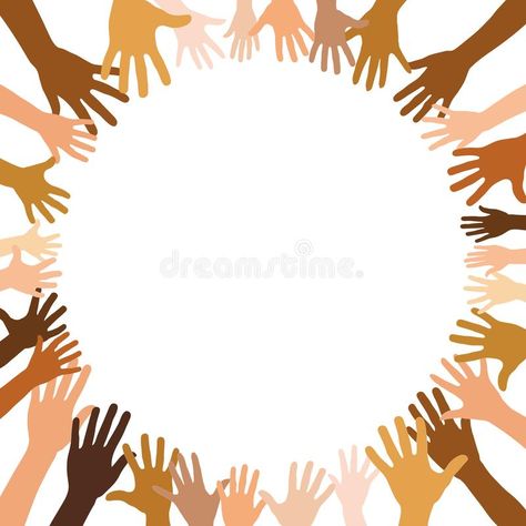 Many multicultural hands form a circle. Group of outstretched multicultural hands forms a circle with copy space in the middle stock illustration Diversity Illustration, Hands In A Circle, Big Illustration, Charity Work Ideas, Hand Outline, Hands Holding Heart, People Holding Hands, Eye Clinic, International Youth Day