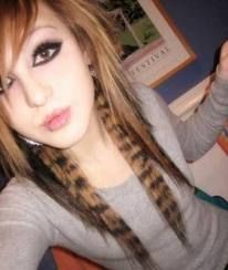 Raccoon Tail Hair Dye, Tiger Stripes Hair, Blonde Scene Hair, Hair Stripes, Skunk Hair, Emo Scene Hair, Scene Girl, Leopard Hair, Emo Hair