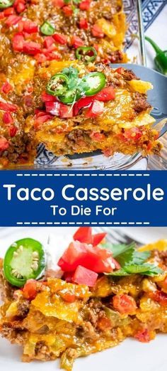 One can never have enough taco casserole recipes. I love taco dinner ideas because who doesn’t love tacos, right? Taco casserole is not authentic Mexican cuisine, but more like a tex-mex meal. Taco Dinner Ideas, Ground Beef Tortilla, Taco Casserole Recipes, Beef Tortilla, Taco Fixings, Mexican Recipies, Taco Ideas, Beef Taco Casserole, Hamburger Casseroles Recipes