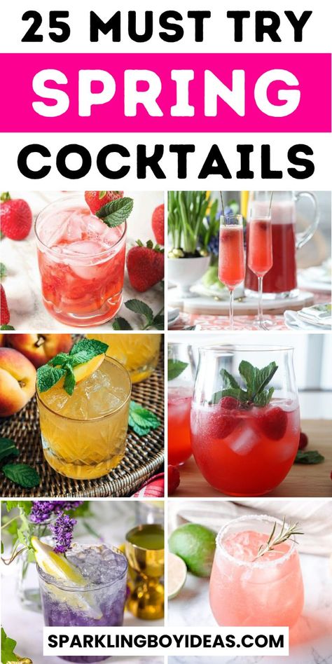 Looking for the perfect spring cocktail recipes? Look no further than these delicious and refreshing easter drinks that are perfect for sipping on warm days. Our collection of spring cocktails includes everything from classic favorites like the mint julep to new twists on old classics like the strawberry margarita. Whether you're hosting a spring garden party or just looking for fun spring drinks to enjoy on your own, these easter cocktails are sure to impress. Spring Drinks Cocktails, Spring Cocktail Recipes, Easy Spring Cocktails, Fruity Cocktail Recipes, Spring Drinks, Easter Drink, Easter Cocktails, Spring Drink, Spring Cocktail