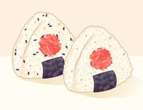 Free Vector | Hand-drawn umeboshi onigiri illustration Onigiri Illustration, Sushi Cartoon, Japanese Food Illustration, Recipe Drawing, Vegetable Illustration, Food Artwork, Cute Food Drawings, Vector Icons Illustration, Cute Food Art