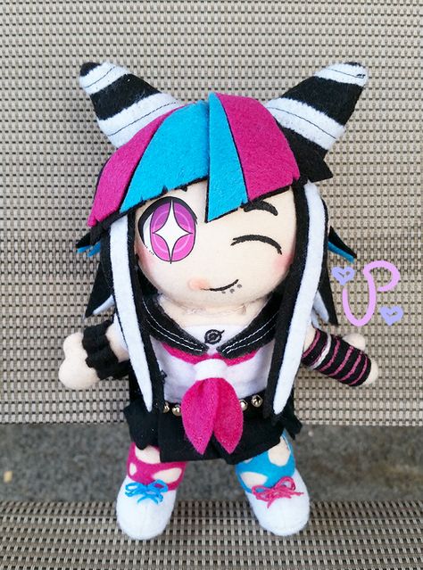 Ibuki Mioda Plush by UltraPancake.deviantart.com on @DeviantArt #danganronpa Ibuki Mioda Full Body Sprite, Danganronpa Figurine, Monokuma Plushie, Danganronpa Plush, Danganronpa Sprites Ibuki, Anime Plush Doll, Anime Plush, Ibuki Mioda, Plush Design