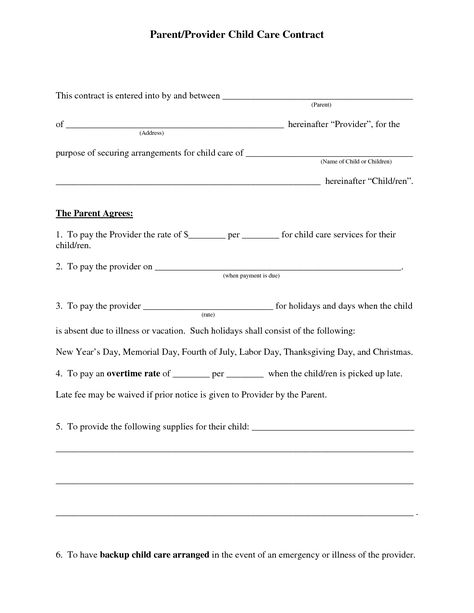 Free Daycare Contract Forms Babysitting Contract Template, Daycare Contract Forms, Babysitting Contract, Daycare Contract Template, Daycare Policies, Home Daycare Contract, Daycare Enrollment Forms, Daycare Paperwork, Division Table