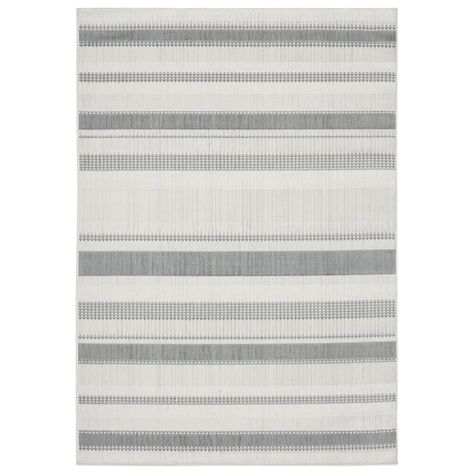 Breakwater Bay Howle Striped Blue/Beige Indoor / Outdoor Area Rug & Reviews | Wayfair Outdoor Rugs Patio, Area Rug Collections, Area Rug Sizes, Indoor Outdoor Rug, Patio Rugs, Striped Rug, Outdoor Area Rug, Indoor Outdoor Area Rugs, Living Room Dining Room