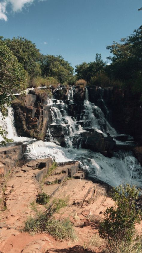 Nyangombe Falls are a set of small waterfalls in Nyanga, that hit their peak water capacity in January till February after the rainy season, feeding into the Zambezi river before getting into the Indian Ocean Zimbabwe History, Small Waterfalls, Zambezi River, Small Waterfall, Rainy Season, Zimbabwe, Indian Ocean, History, Collage