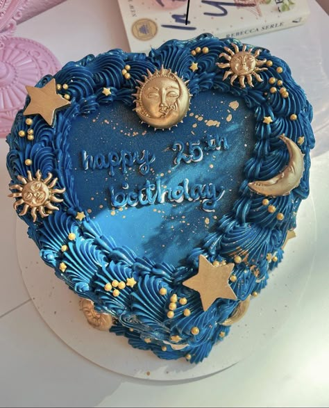 Whimsigoth Cake, Celestial Birthday Cake, Celestial Cakes, Aquarius Birthday Cake, Aquarius Party, Astrology Cake, Star Themed Cake, Aquarius Cake, Celestial Cake