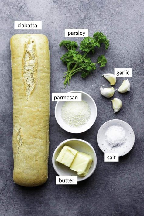 Easy Garlic Ciabatta Bread Recipe - Sunglow Kitchen Garlic Ciabatta Bread Recipe, Garlic Ciabatta Bread, Ciabatta Bread Recipe, Recipe Paper, Garlic Bread Recipe, Baking Goods, Ciabatta Bread, Cheesy Bread, Vegetarian Cheese