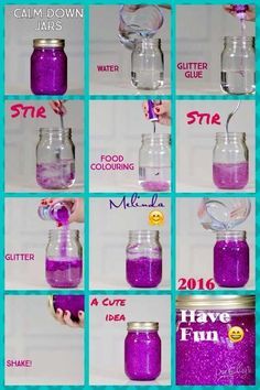 Diy Galaxie, Galaxy Jars, Make Christmas Gifts, Diy Galaxy Jar, Calm Down Jar, Galaxy Jar, Galaxy Gifts, Diy Crafts For Teen Girls, Diy Galaxy