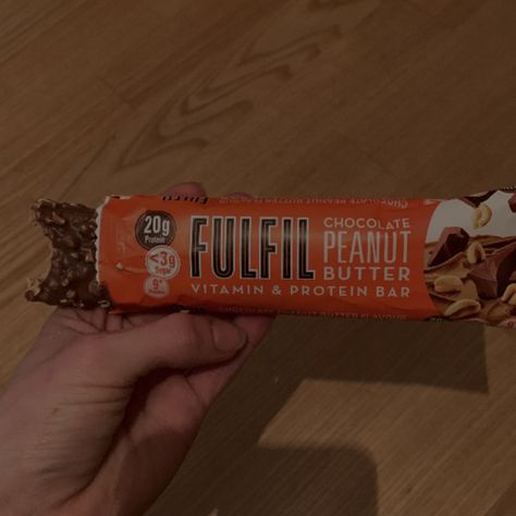 Fulfil chocolate peanut butter protein bar Fulfil Protein Bar, Peanut Butter Protein Bar, Peanut Butter Protein Bars, Peanut Butter Protein, Protein Bar, Food Board, Protein Bars, Chocolate Peanut Butter, Candy Bar