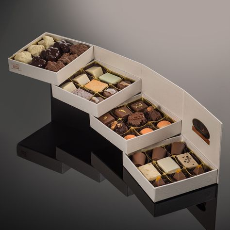 CocoArt chocolate four tier collection Luxury Dessert Packaging, Chocolate Box Packaging, Gourmet Marshmallow, Sweet Boxes, Online Chocolate, Truffle Boxes, Truffle Gift, Chocolate Packaging Design, Chocolate Boxes