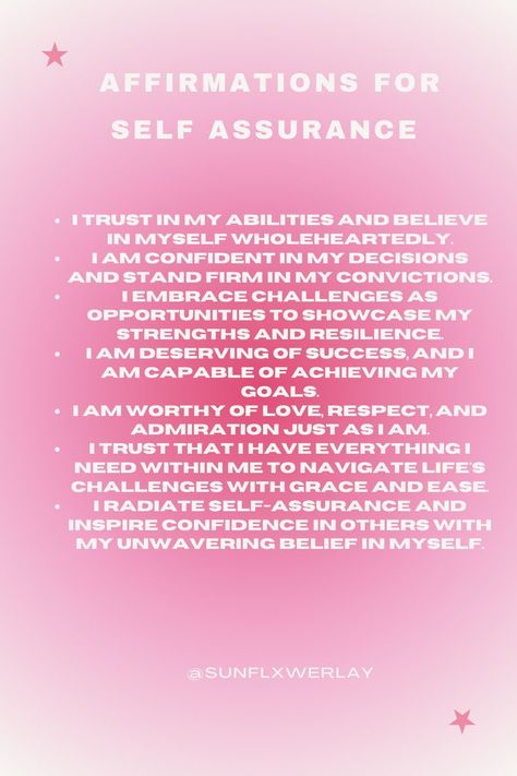 Self Concept Affirmations|Everyday affirmations for confidence|personal development|becoming more confident|repeat this affirmations| mirror work| self concept| list of amazing affirms|self help|inspo| affirmations ideas| inspiration| motivation| abundance affirmations| trust intuition|self assurance| self growth mindset|identity shift| reality shift| mental shift
#confidence #affirmations #selflove #selfcare #selfgrowth #personalgrowth #personaldevelopment #positiveaffirmations #selfimprovment Put Yourself On A Pedestal Affirmations, Self Assurance Affirmations, Self Concept Affirmations For Confidence, Mirror Work Affirmations, Reality Shifting Affirmations, Identity Shift, Self Concept Affirmations, Trust Intuition, Self Assurance