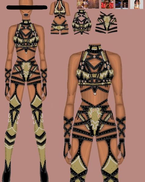 Ring Gear Wrestling, Wrestling Gear Ideas, Wwe Attire, Wrestling Outfits, Wwe Outfits, Gear Design, Wrestling Gear, Preformance Outfits, Wwe Womens