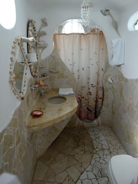 The Shell House - Casa Caracol Room Claims, Shell Bathroom, Ocean Bathroom, Pretty Bathroom, Jungle House, Shell House, Coconut Dream, House Aesthetic, Dream Apartment Decor