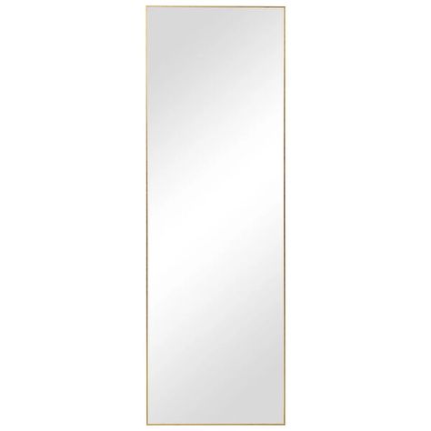 251 First Uptown Gold Rectangular Full Length Wall Mirror | Bellacor Black Arch Mirror, Long Mirror, Tall Mirror, Gold Framed Mirror, Vanity Wall Mirror, Arched Mirror, Contemporary Mirror, Slim Frame, Length Mirror